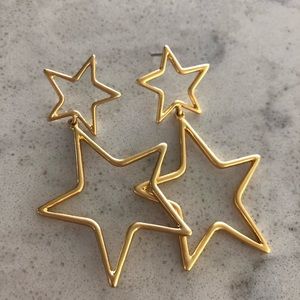 Beautiful gold Madewell star drop earrings!